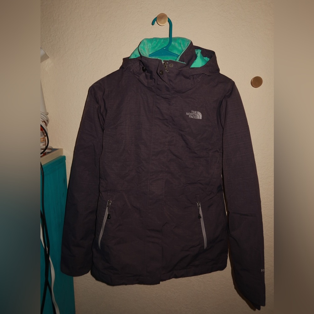 The North Face purple and green ski jacket #skiwear